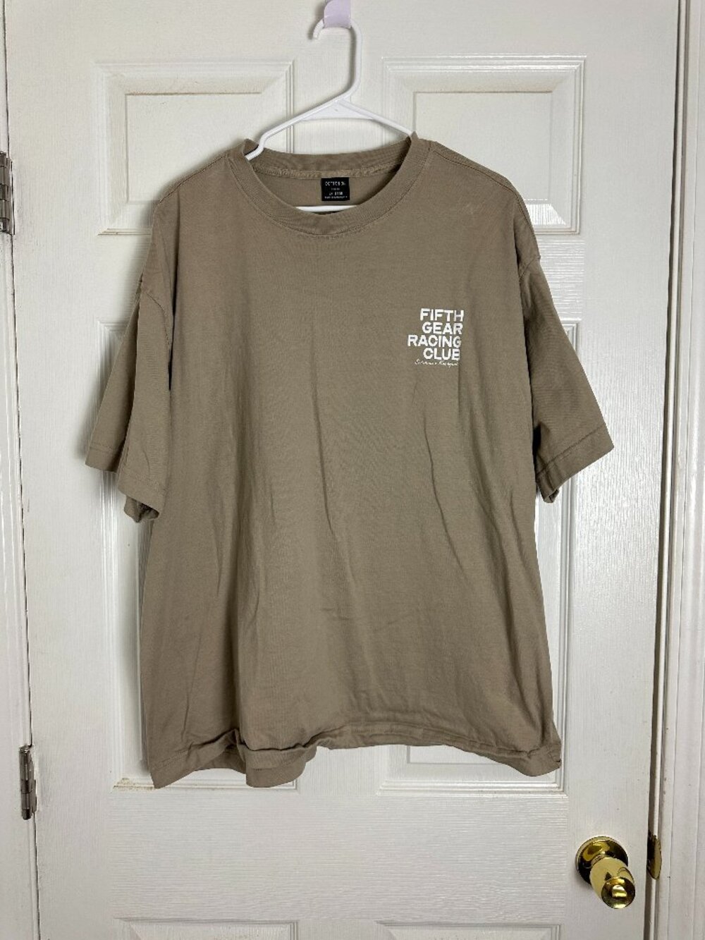 Cotton On Box Fit Brown Fifth Gear Racing Club Short Sleeve Tee Men Size 2XL